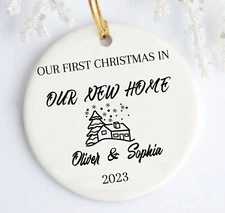 First Christmas in Our New Home Christmas Ornaments, Personalized Our New House