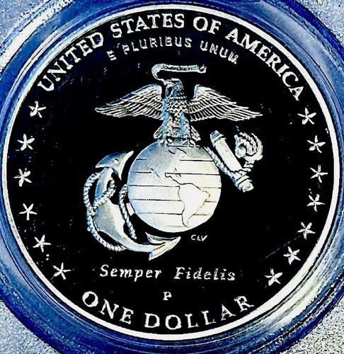 2005-P MARINE CORPS Silver Dollar PCGS PR70💥FLAWLESS QUALITY💥 - Picture 6 of 6