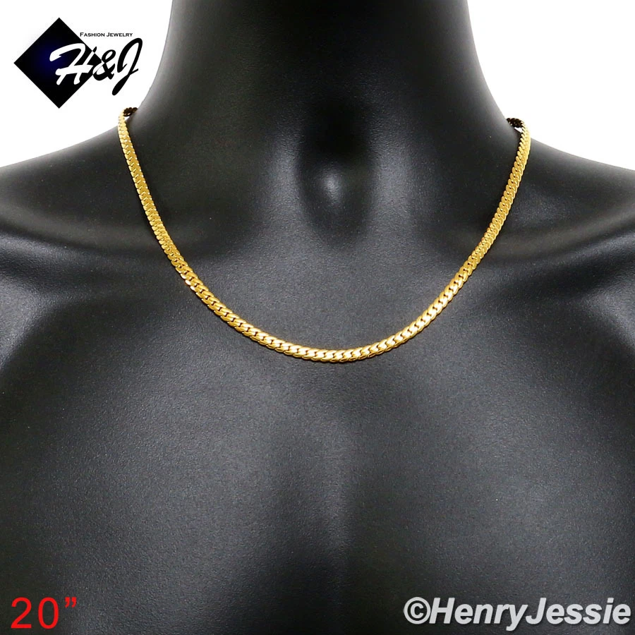 18-40"MEN Stainless Steel 3/4/5/6/8mm Gold Plated Miami Cuban Chain Necklace*155 - Image 4 of 4
