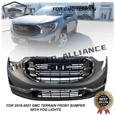 For 2018-2021 GMC Terrain Complete Front Bumper KIt Grille With Fog Lamp Cover