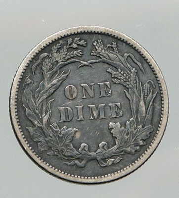 1886 UNITED STATES US Silver SEATED LIBERTY Vintage Antique OLD
