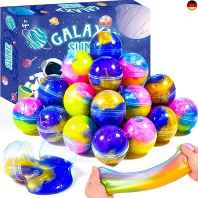 Slime Party Favors,24-Pack Galaxy Slime Balls, Stretchy, Non-Sticky, Mess-Free f