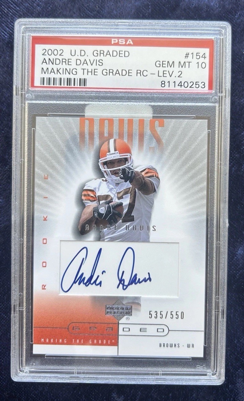 Andre' Davis Upper Deck Graded #154 Autograph