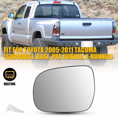 Left LH Side Mirror Glass For 2005-11 Toyota Tacoma Heated with Backing Plate