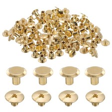 50 Set Gold Tone Chicago Screw M5 x 6mm Phillips Head Binding Screws
