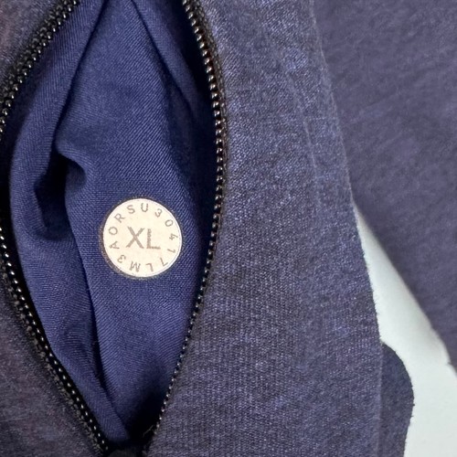 Lululemon Surge Warm 1/2 Zip Men XL Blue Black Heathered Pullover Running Shirt - Picture 6 of 6