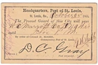 Civil War Military Pass to Head to Town St. Louis