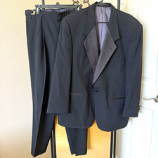 vintage Christian Dior Monsieur/custom mens black tuxedo suit single-button