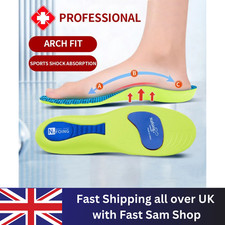 Orthotic Insoles Arch Support Plantar Fasciitis Flat Feet Back & Heel Pain