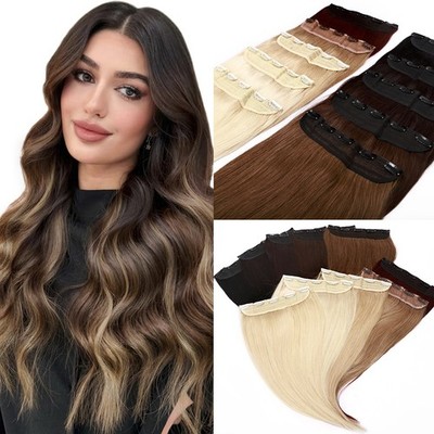 Clip In Ein Tressen 100%Remy Mensch Haarverlängerung 3/4Full Head Dick Haar 100g