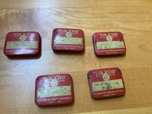 5 Toledo Pipe Threading Dies in Tin 3/4
