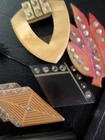 ART DECO Bakelite Celluloid Vintage Jewelry Lot Colorful