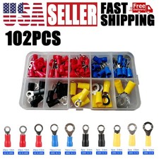 Insulated Electrical Wire Terminal Connector Crimp Ring Kit 102pcs