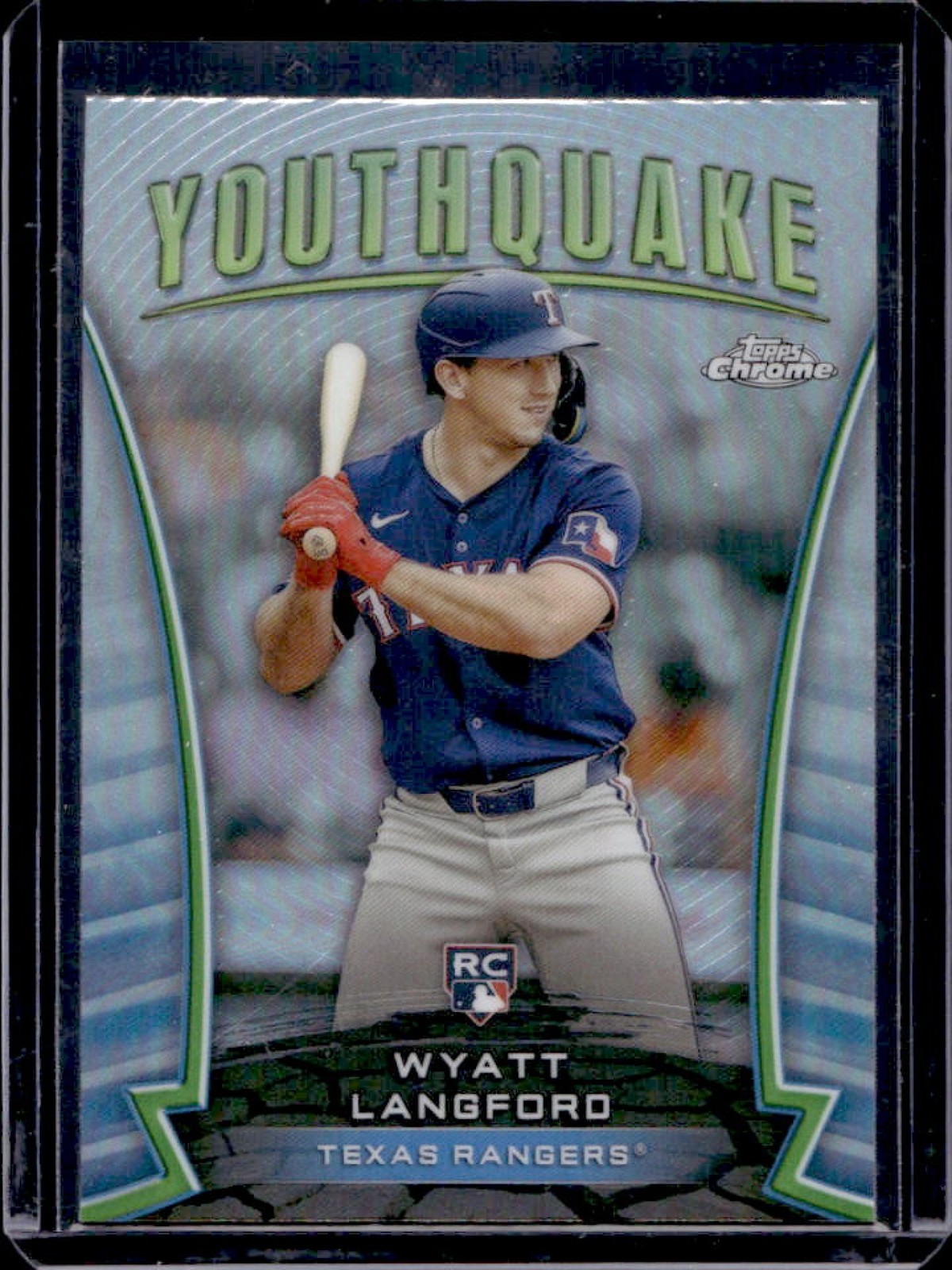 2024 Topps Chrome Update Wyatt Langford Youthquake RC Rookie #YQ-57 Rangers