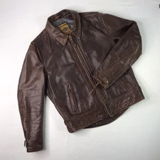 Vintage SCHOTT NYC Perfecto 585 Brown Leather Motorcycle Jacket USA Men’s Medium