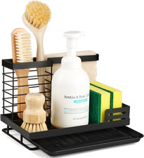 Kitchen Sink Tidy Caddy Area Organiser,Soap Tray Dish Brush Sponge Holder,Sink S