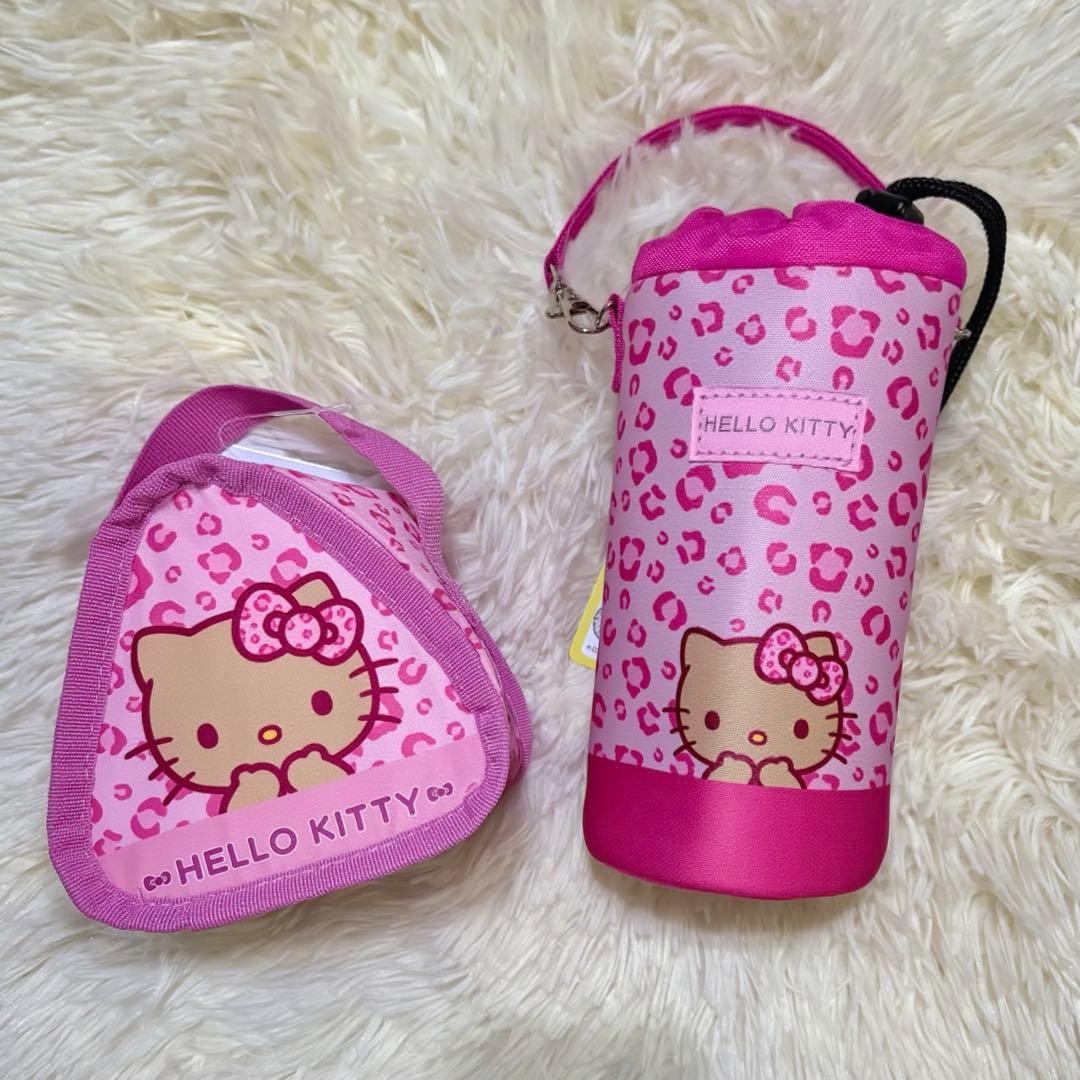 Hello Kitty Avail Leopard Print Pouch Pink Cold Bottle Holder New