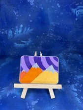 Silver Snow Mountains ACEO Artist trading card original art card Akumanokodomo