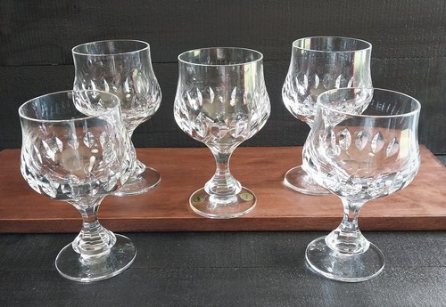 (5) Spode Constance Handblown Handcut Full Lead Crystal 6 1/2" Glasses Goblets - Picture 2 of 7