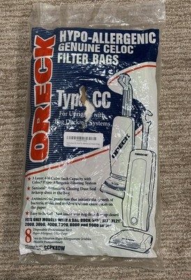 Pack of 8 Oreck Type CC  Upright Vacuum Cleaner Bags 