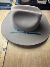 JOHN B STETSON 4X BEAVER COWBOY HAT F2035 Quill SIZE 7 1/8 COLOR FAWN