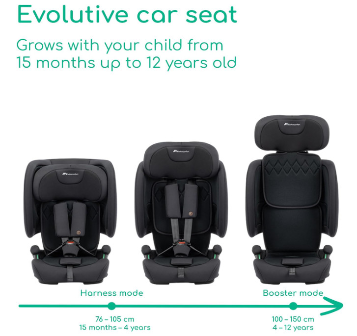 Bebeconfort Ever & Go i-Size 15 M - 12 anni 76-150 cm ISOFIX luce pieghevole foto 2