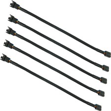 5PCS 4Pin PWM Fan Splitter Cable Sleeved Braided Adapter Computer PC Fan Exte...