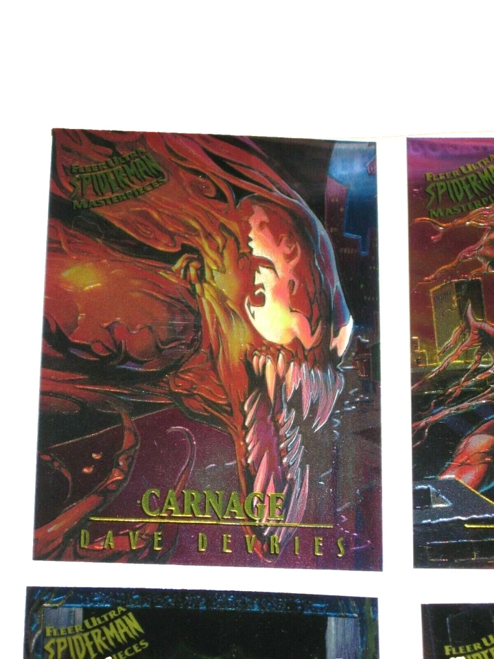 1995 Fleer ULTRA Spider-Man INSERT MASTERPIECES 9 Card Set VENOM CARNAGE MARVEL - Image 4 of 4