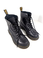 Dr. Martens Black Lace Up Leather Boots Combat Air Cushion Women's Size 7