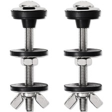 4PCS M6 Universal Toilet Tank to Bowl Bolts Kit, 304 Stainless, Washers, Nuts