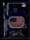 2022-23 UD Black Pride of a Nation Autographs Tage Thompson RC Patch Auto 83/99