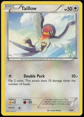 Taillow 7/30 MP XY Trainer Kit: Pikachu Libre & Suicune Common Pokemon