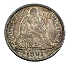 US 1891 P Seated Liberty Dime Choice AU Toned Silver 10C