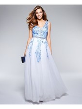 SAY YES TO THE Womens Sleeveless Full-Length Formal Fit + Flare Dress