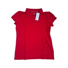 Cat  Jack Red Short Sleeve Polo Shirt School Uniforms Girls XL 14 Plus NEW