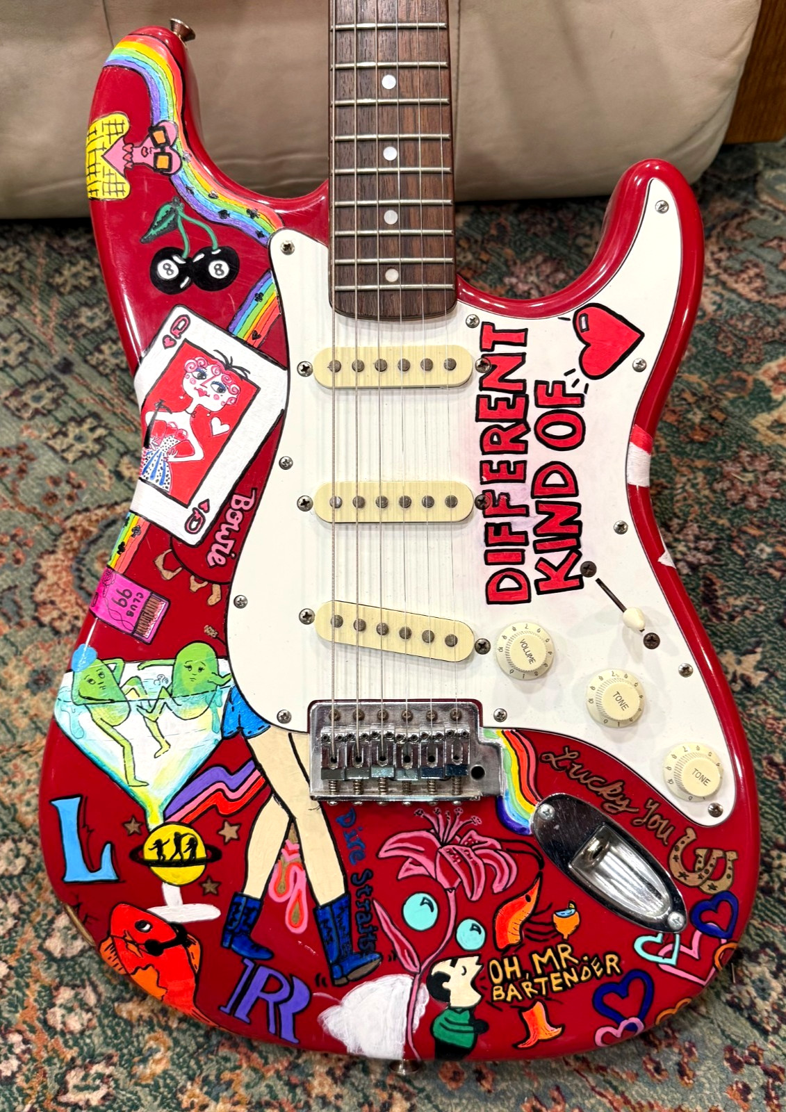 Vintage 83 Fender/Squier MIJ Stratocaster Guitar SQ-Serial Custom Painting Strat