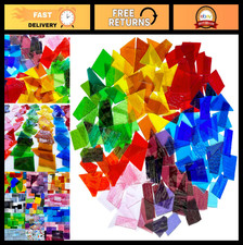 Colorful Transparent Stained Glass Scraps - 2.2lb Irregular Sheets for Mosaic Cr