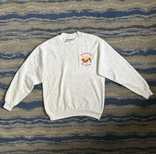 Vtg Anniversary Lee Gray Crewneck Pullover Sweatshirt Embroidered Logo Graphic S
