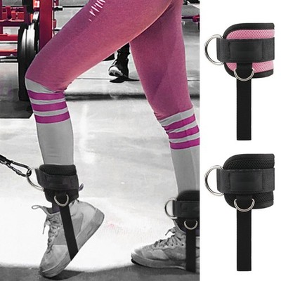 Double D-ring Fitness Ankle Strap Adjustable Workout Straps for Cable Machines