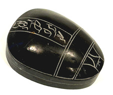 Egyptian-Style Carved Scarab Stone – Hand Engraved Symbolic Design 