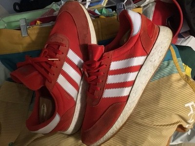 Adidas INIKI Runner size 12.5. Red White Gum. BB2091. nmd ultra boost pk