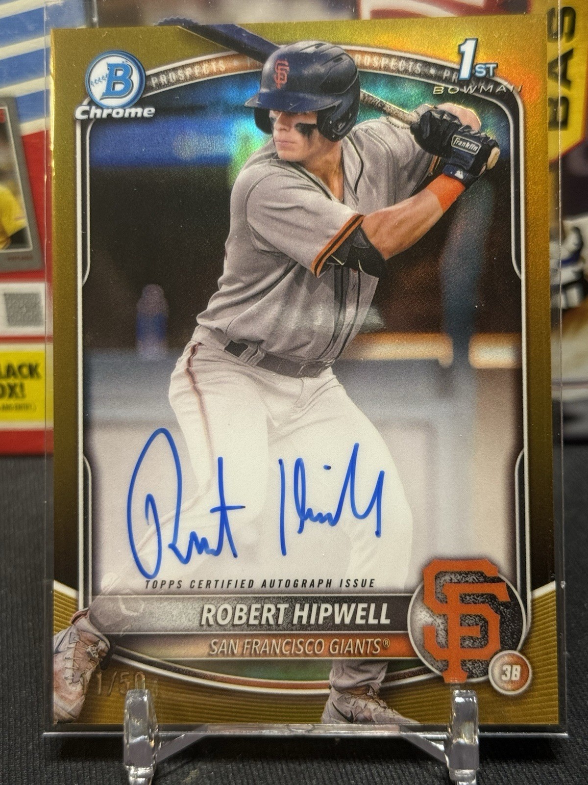 2025 Bowman Chrome Prospect Auto True Gold /50 #CPA-RH Robert Hipwell