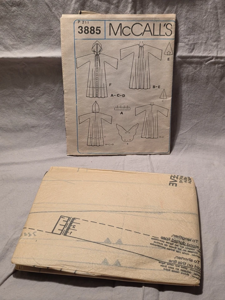 McCall's Cut Pattern #3885 Vintage Adult Costume Wizard Ghost Angel King Queen + - Image 2 of 3