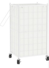 Laundry Hamper with Wheels,Metal Wire Frame Rolling Laundry Basket with Remov...
