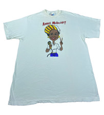 Vintage Annie McKnight T Shirt Large Hanes White Graphic Double Sided USA Made