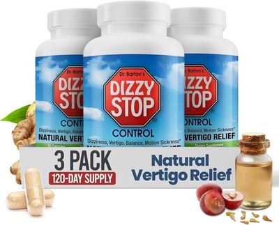 Dr. Barton's Dizzy Stop: Natural Vertigo, Dizziness, Motion Sickness Relief
