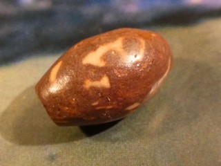 ANCIENT NEOLITHIC COLORFUL SERPENTINE BEAD SUPREME WEAR 18.5 10.7 MM
