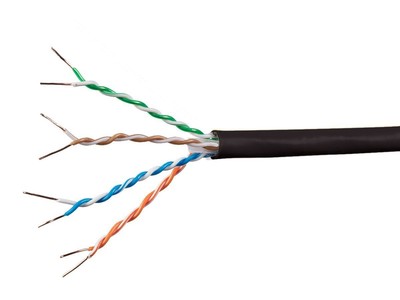 Cat6A Ethernet Bulk Cable Network Solid UTP CMR Riser Rated 23AWG 1000ft Black