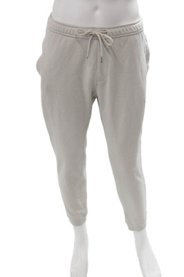 Pull & Bear Mens Jogger Sweatpants Beige Drawstring Poly Cotton Size L