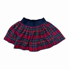 Vintage Y2K Abercrombie  Fitch Mini Skirt S Red Plaid Wool Elastic Waist